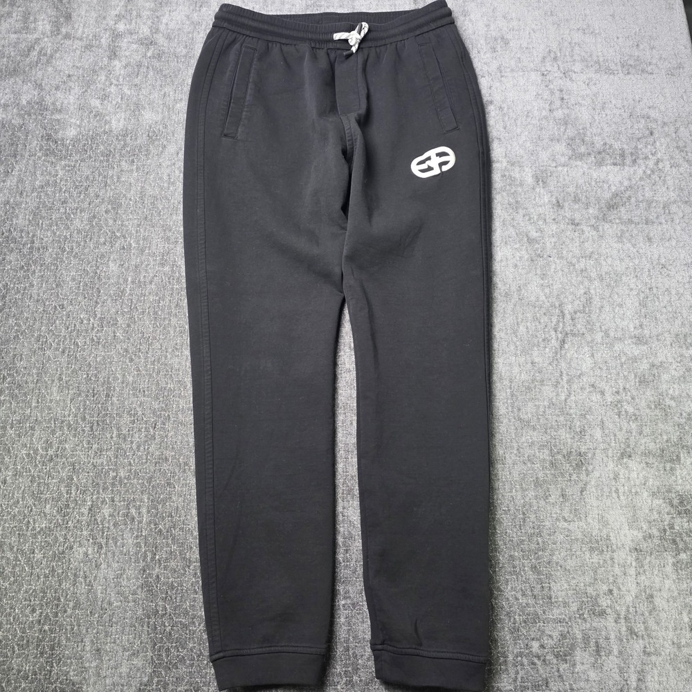 Emporio Armani Joggers Sweatpants Mens Medium Black Eagle Logo Pockets Luxury M